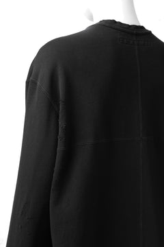 画像をギャラリービューアに読み込む, A.F ARTEFACT "FRAYED plus" DAMAGE COMBINATION SWEATER TOPS (BLACK)
