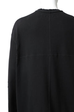画像をギャラリービューアに読み込む, A.F ARTEFACT "FRAYED plus" DAMAGE COMBINATION SWEATER TOPS (BLACK)