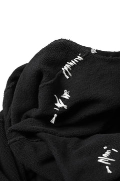 画像をギャラリービューアに読み込む, A.F ARTEFACT "FRAYED plus" DAMAGE COMBINATION SWEATER TOPS (BLACK)