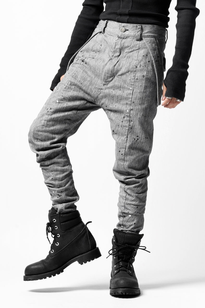 画像をギャラリービューアに読み込む, DEFORMATER.® "SPLASH" SLIM FIT JEANS WITH FLAP DETAIL / VERTICAL DENIM (ASPHALT)