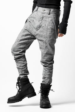 画像をギャラリービューアに読み込む, DEFORMATER.® "SPLASH" SLIM FIT JEANS WITH FLAP DETAIL / VERTICAL DENIM (ASPHALT)
