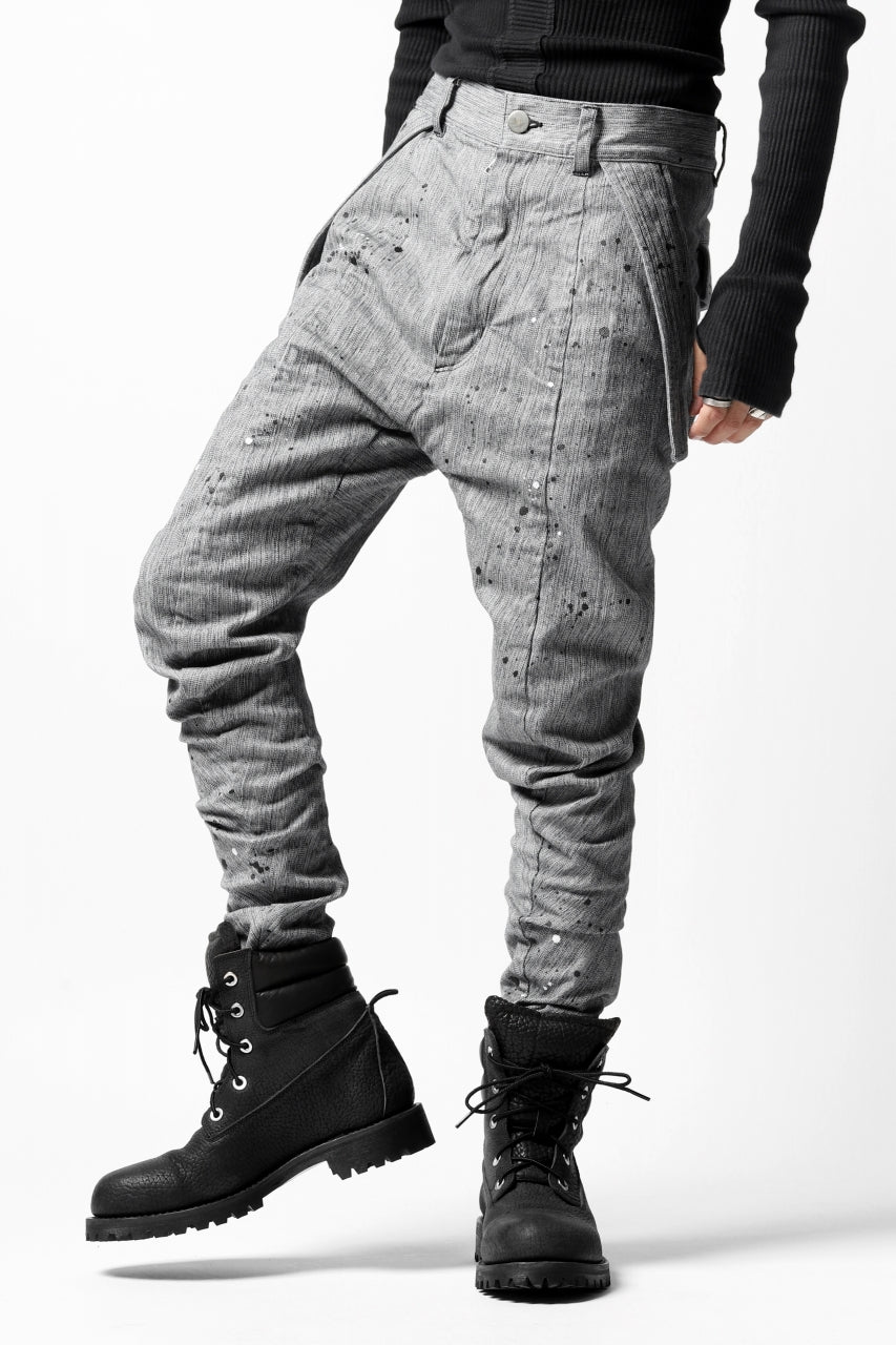 画像をギャラリービューアに読み込む, DEFORMATER.® &quot;SPLASH&quot; SLIM FIT JEANS WITH FLAP DETAIL / VERTICAL DENIM (ASPHALT)