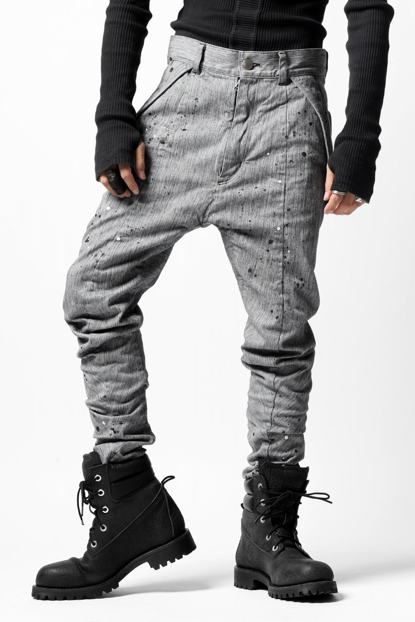画像をギャラリービューアに読み込む, DEFORMATER.® "SPLASH" SLIM FIT JEANS WITH FLAP DETAIL / VERTICAL DENIM (ASPHALT)
