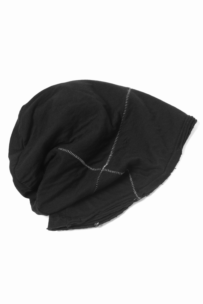 画像をギャラリービューアに読み込む, thomkrom BEANY CAP /  OVERLOCK STITCHED JERSEY (BLACK)