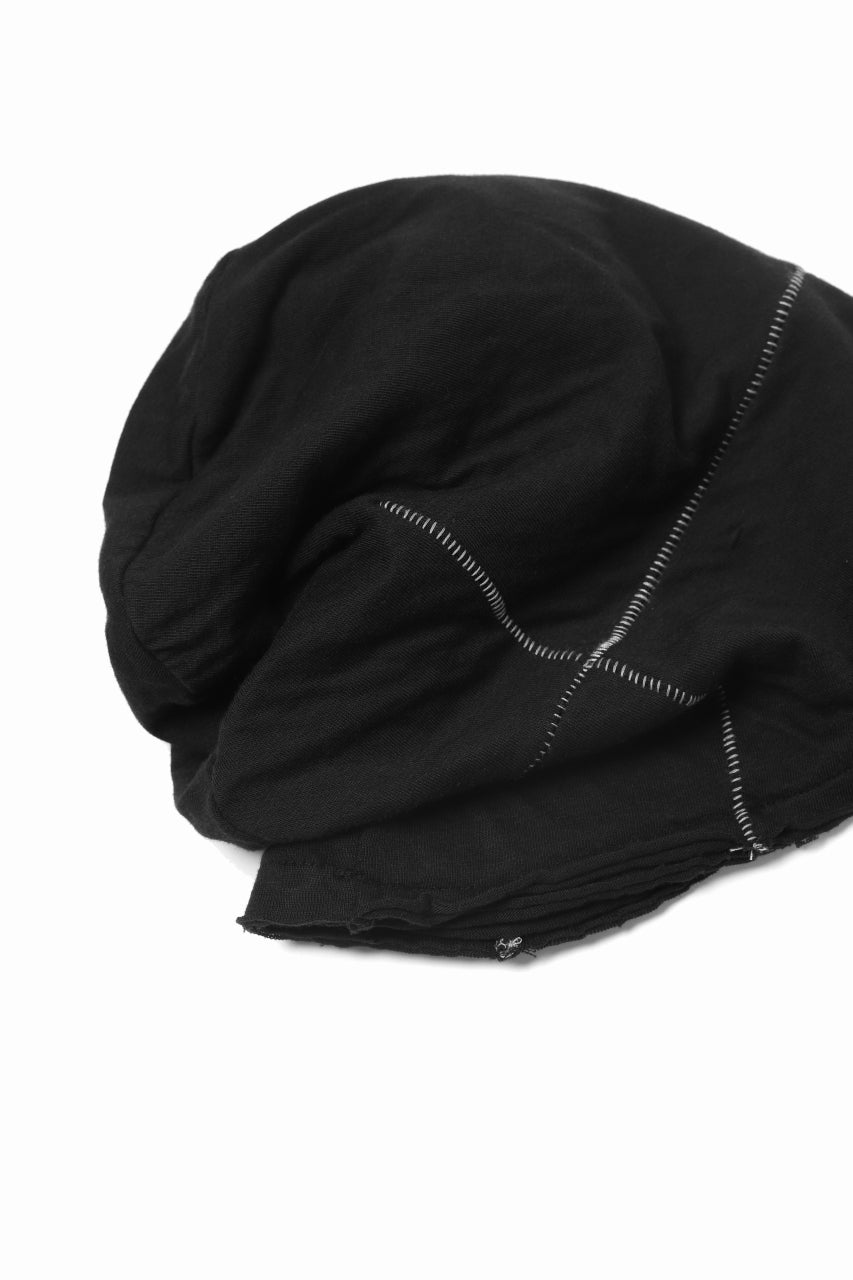 画像をギャラリービューアに読み込む, thomkrom BEANY CAP /  OVERLOCK STITCHED JERSEY (BLACK)