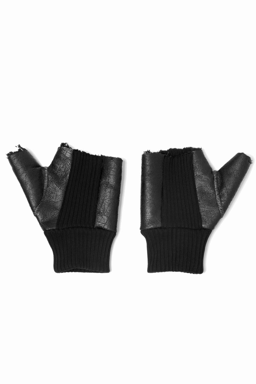 画像をギャラリービューアに読み込む, thomkrom FINGER OUT GLOVES / BOA FLEECY JERSEY (BLACK)