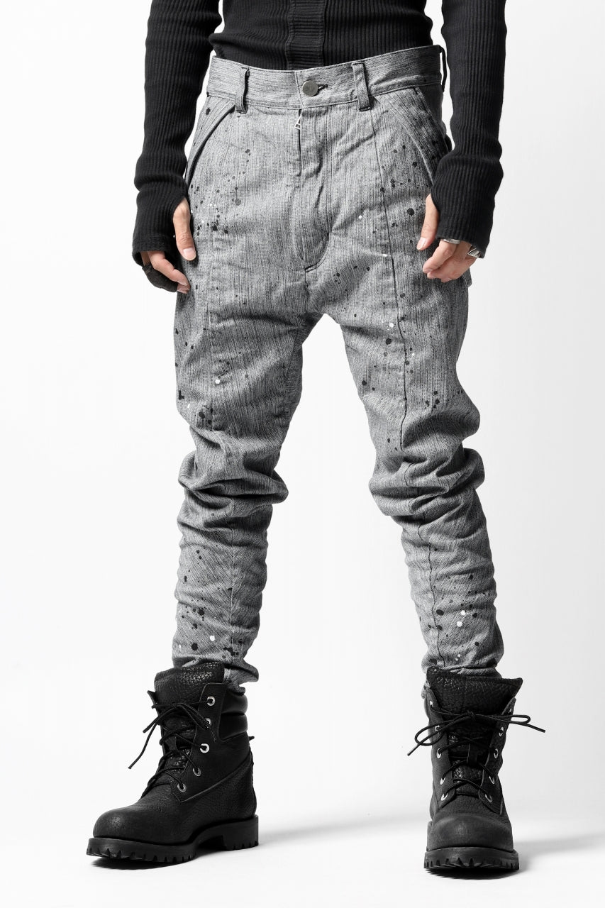 画像をギャラリービューアに読み込む, DEFORMATER.® "SPLASH" SLIM FIT JEANS WITH FLAP DETAIL / VERTICAL DENIM (ASPHALT)