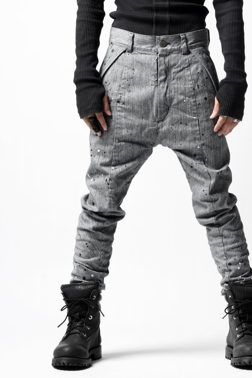 画像をギャラリービューアに読み込む, DEFORMATER.® "SPLASH" SLIM FIT JEANS WITH FLAP DETAIL / VERTICAL DENIM (ASPHALT)