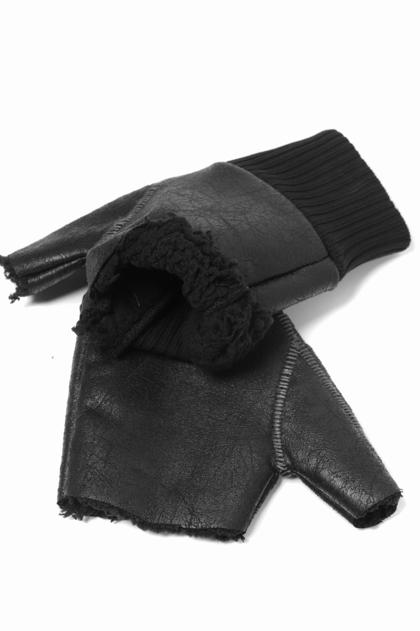 画像をギャラリービューアに読み込む, thomkrom FINGER OUT GLOVES / BOA FLEECY JERSEY (BLACK)