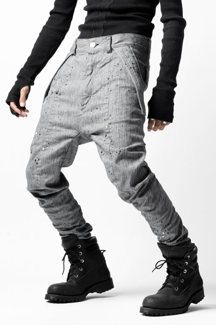 画像をギャラリービューアに読み込む, DEFORMATER.® "SPLASH" SLIM FIT JEANS WITH FLAP DETAIL / VERTICAL DENIM (ASPHALT)