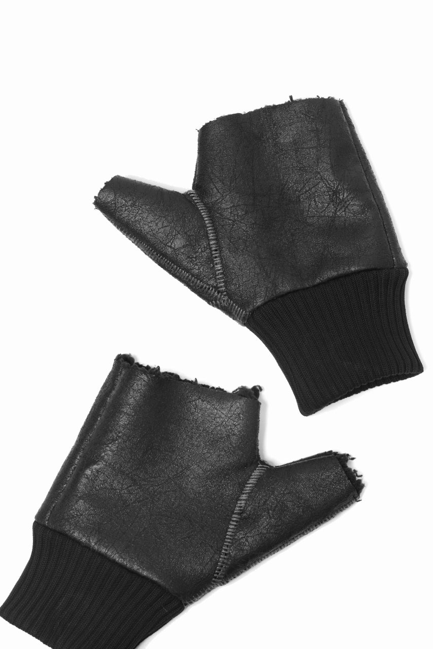 画像をギャラリービューアに読み込む, thomkrom FINGER OUT GLOVES / BOA FLEECY JERSEY (BLACK)