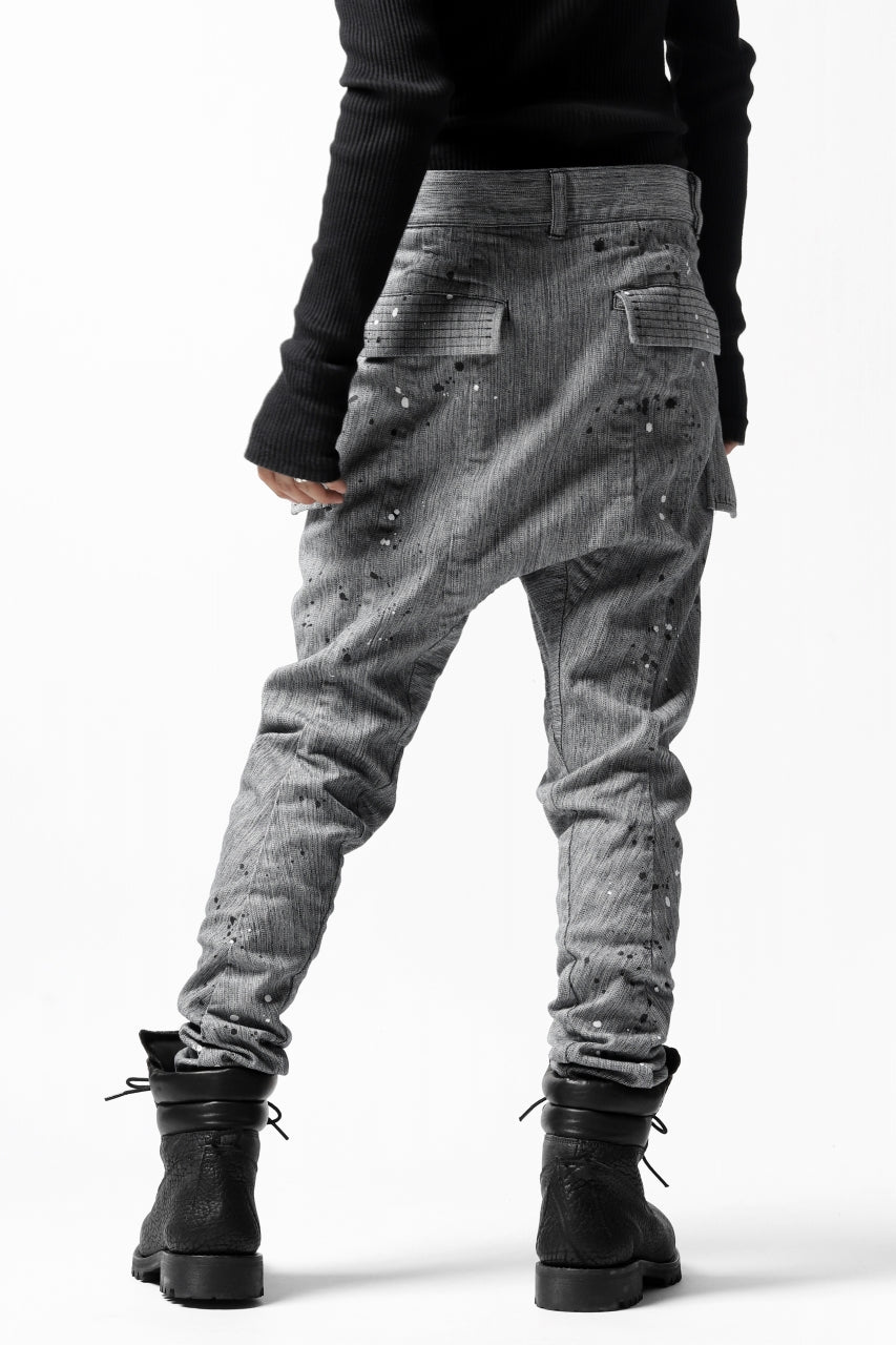 画像をギャラリービューアに読み込む, DEFORMATER.® "SPLASH" SLIM FIT JEANS WITH FLAP DETAIL / VERTICAL DENIM (ASPHALT)