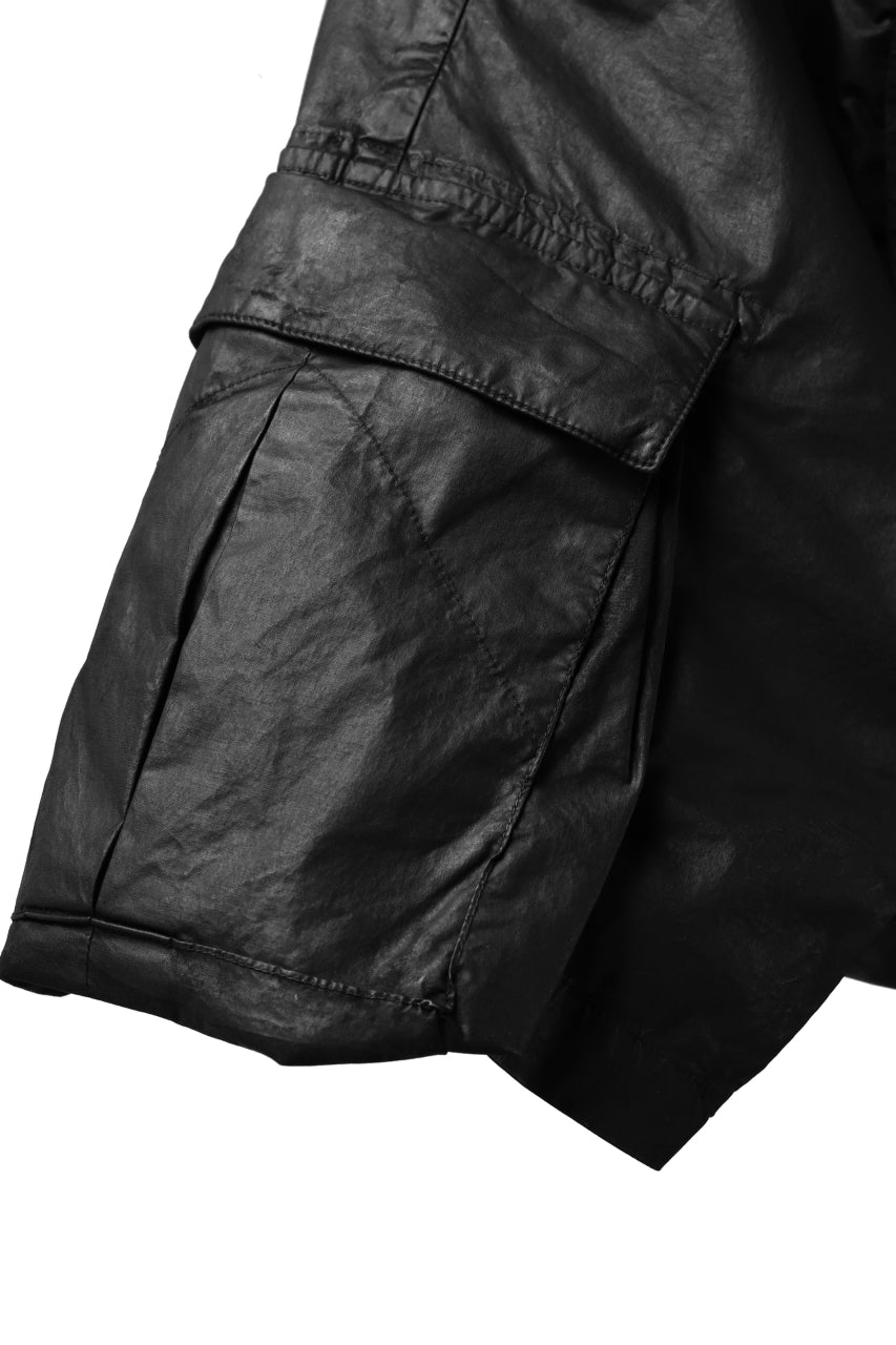 画像をギャラリービューアに読み込む, 11 BY BORIS BIDJAN SABERI CARGO POCKET SHORTS "P20-F1482" (STRETCH COTTON / BLACK COATED)