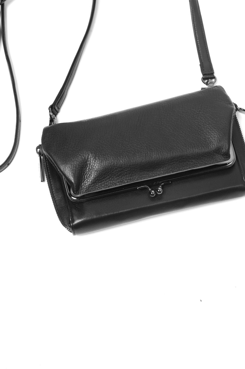 画像をギャラリービューアに読み込む, discord Yohji Yamamoto CLASP ZIP WALLET with SHOULDER STRAP (BLACK)