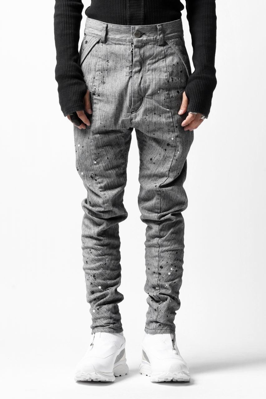 画像をギャラリービューアに読み込む, DEFORMATER.® "SPLASH" SLIM FIT JEANS WITH FLAP DETAIL / VERTICAL DENIM (ASPHALT)