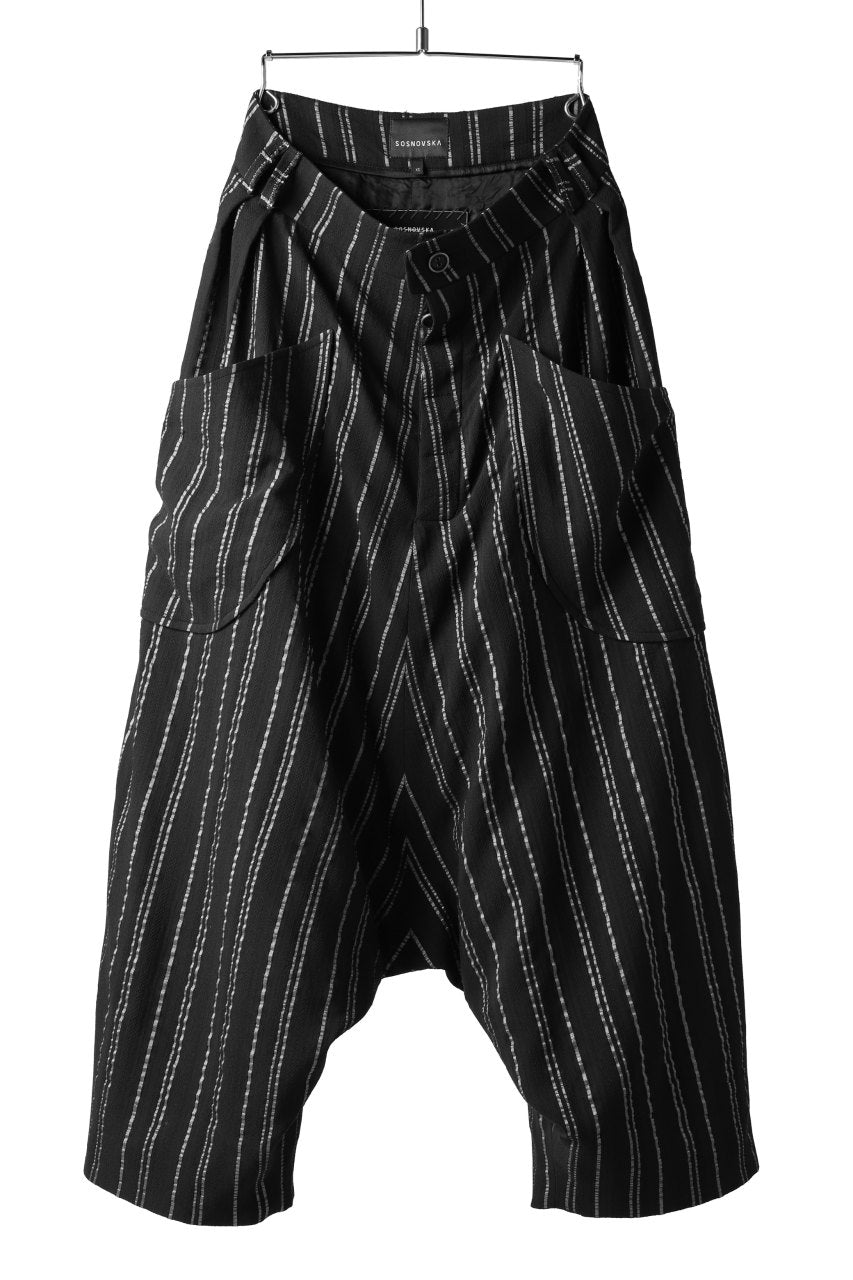 画像をギャラリービューアに読み込む, SOSNOVSKA exclusive LOADED POCKETS PANTS (BLACK × SILVER STRIPE)