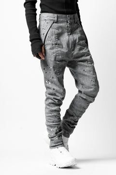 画像をギャラリービューアに読み込む, DEFORMATER.® "SPLASH" SLIM FIT JEANS WITH FLAP DETAIL / VERTICAL DENIM (ASPHALT)