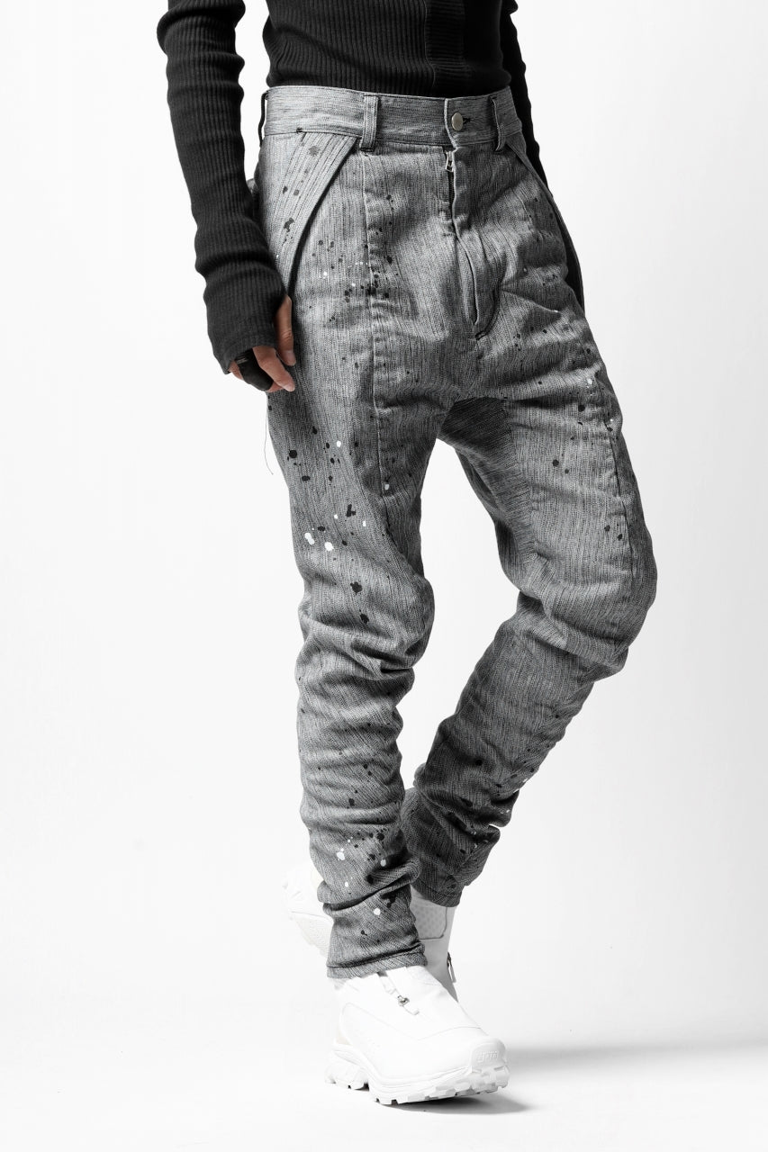 画像をギャラリービューアに読み込む, DEFORMATER.® "SPLASH" SLIM FIT JEANS WITH FLAP DETAIL / VERTICAL DENIM (ASPHALT)
