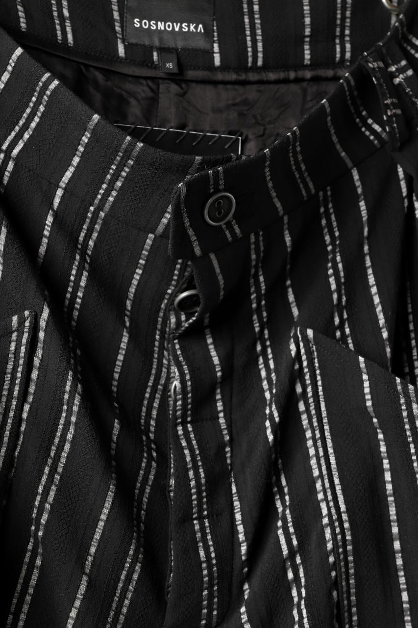 画像をギャラリービューアに読み込む, SOSNOVSKA exclusive LOADED POCKETS PANTS (BLACK × SILVER STRIPE)