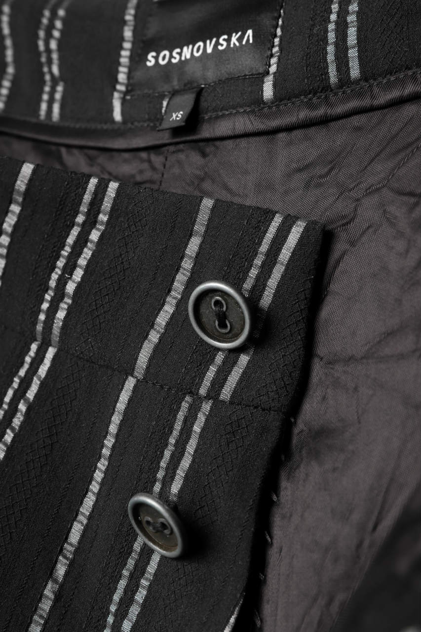 画像をギャラリービューアに読み込む, SOSNOVSKA exclusive LOADED POCKETS PANTS (BLACK × SILVER STRIPE)