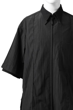 画像をギャラリービューアに読み込む, Y's.... WRINKLE TEXTURE LAYERED H/S SHIRT (BLACK)