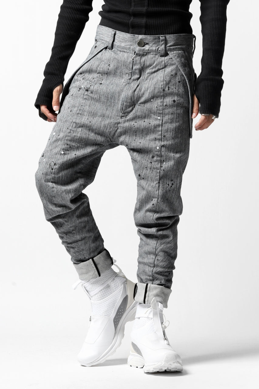 画像をギャラリービューアに読み込む, DEFORMATER.® "SPLASH" SLIM FIT JEANS WITH FLAP DETAIL / VERTICAL DENIM (ASPHALT)