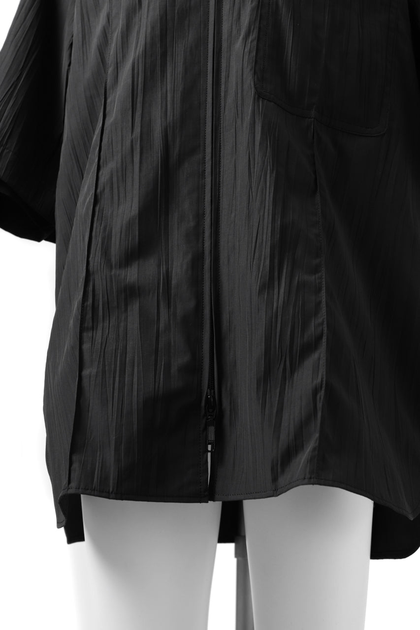 画像をギャラリービューアに読み込む, Y's.... WRINKLE TEXTURE LAYERED H/S SHIRT (BLACK)