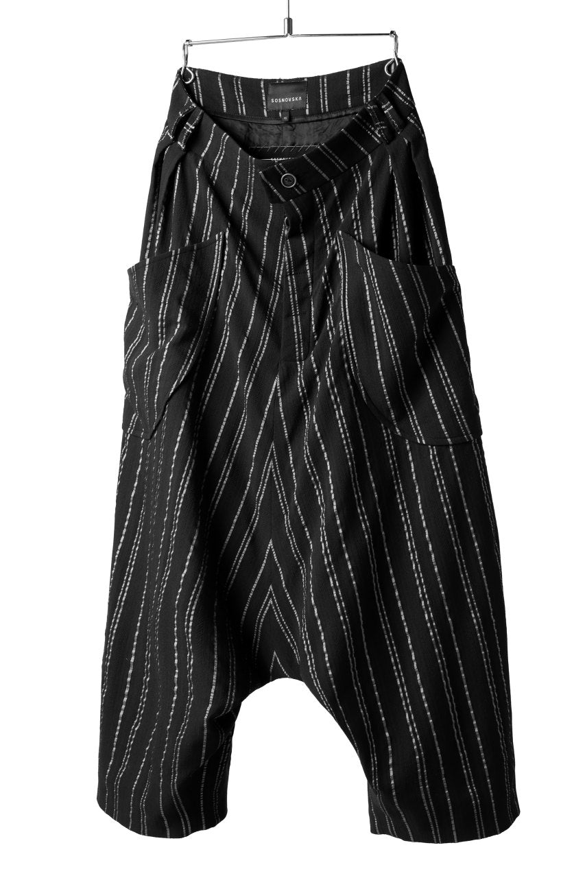 画像をギャラリービューアに読み込む, SOSNOVSKA exclusive LOADED POCKETS PANTS (BLACK × SILVER STRIPE)