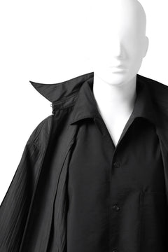 画像をギャラリービューアに読み込む, Y's.... WRINKLE TEXTURE LAYERED H/S SHIRT (BLACK)