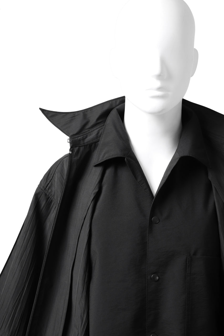 画像をギャラリービューアに読み込む, Y's.... WRINKLE TEXTURE LAYERED H/S SHIRT (BLACK)