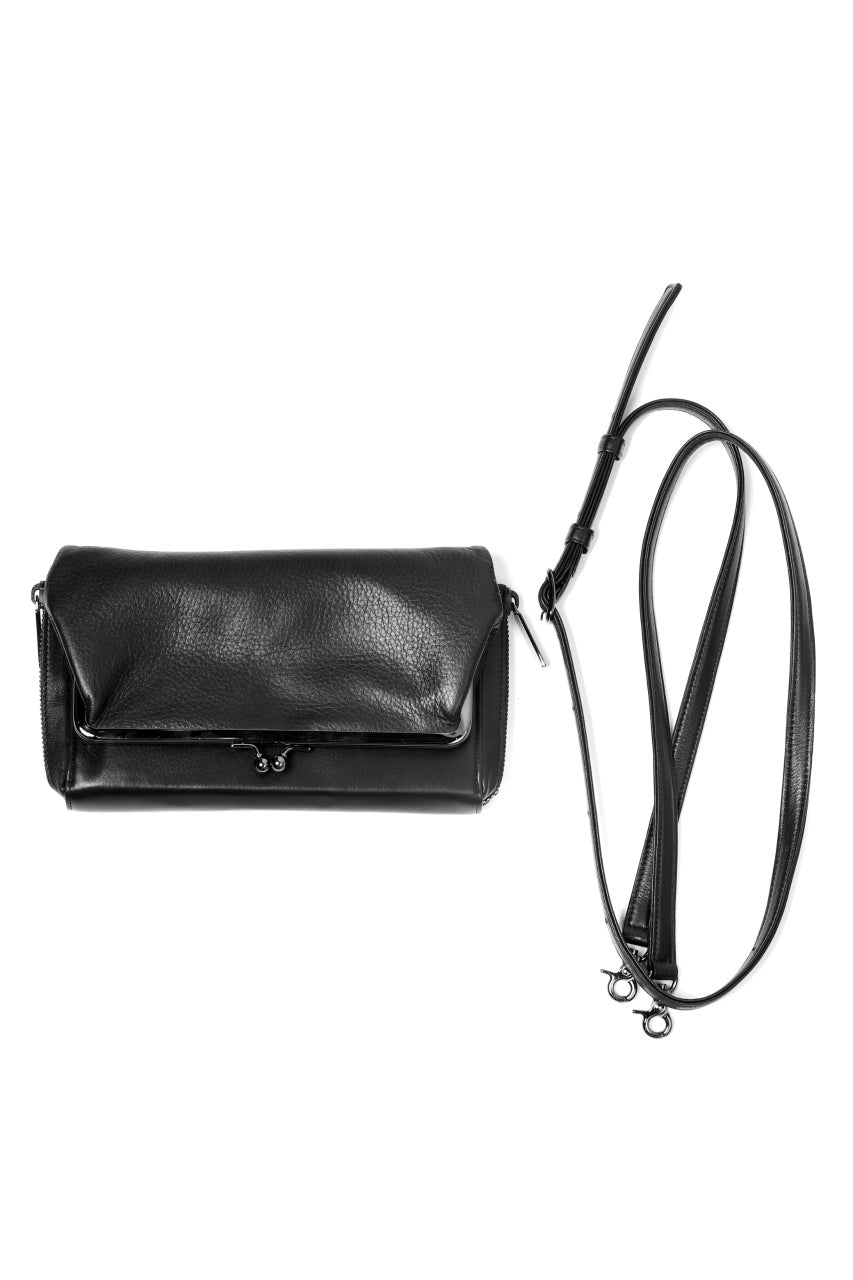 画像をギャラリービューアに読み込む, discord Yohji Yamamoto CLASP ZIP WALLET with SHOULDER STRAP (BLACK)