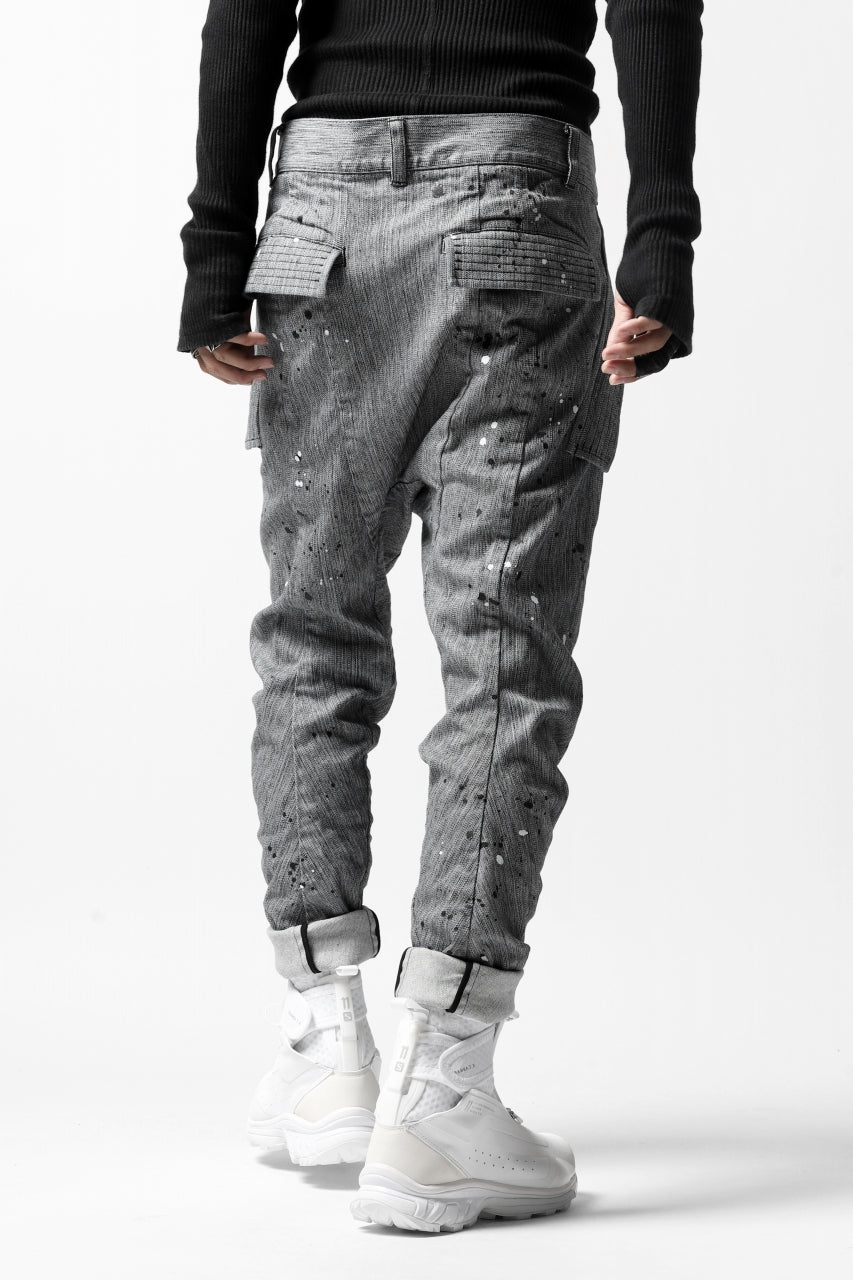 画像をギャラリービューアに読み込む, DEFORMATER.® "SPLASH" SLIM FIT JEANS WITH FLAP DETAIL / VERTICAL DENIM (ASPHALT)