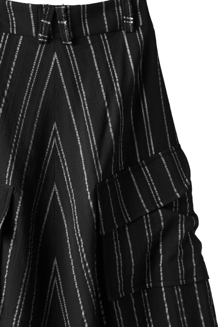画像をギャラリービューアに読み込む, SOSNOVSKA exclusive LOADED POCKETS PANTS (BLACK × SILVER STRIPE)