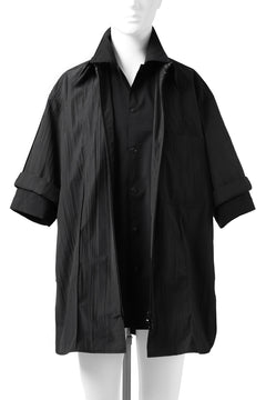 画像をギャラリービューアに読み込む, Y's.... WRINKLE TEXTURE LAYERED H/S SHIRT (BLACK)