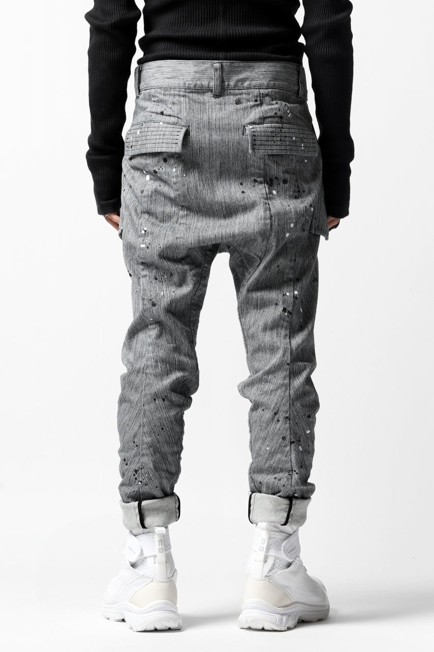画像をギャラリービューアに読み込む, DEFORMATER.® "SPLASH" SLIM FIT JEANS WITH FLAP DETAIL / VERTICAL DENIM (ASPHALT)