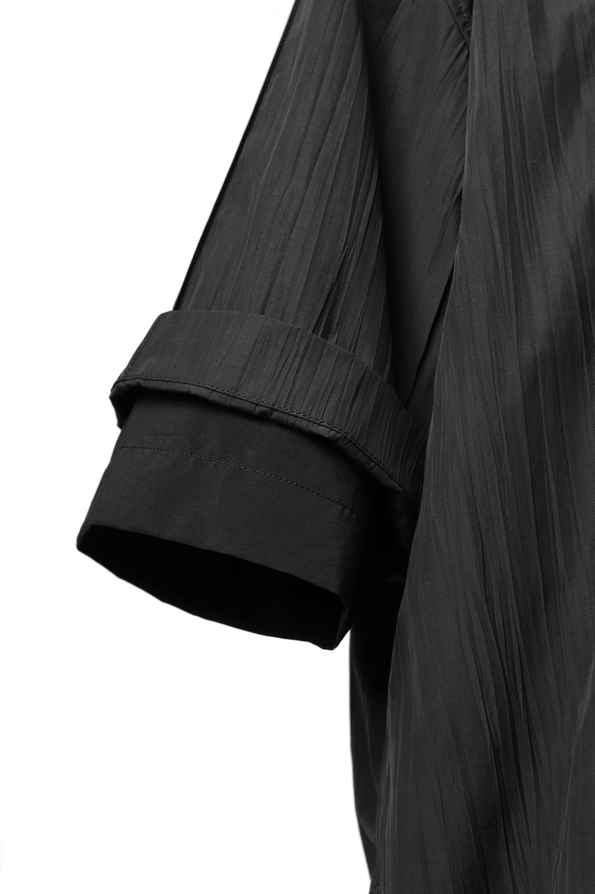 画像をギャラリービューアに読み込む, Y's.... WRINKLE TEXTURE LAYERED H/S SHIRT (BLACK)