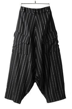 画像をギャラリービューアに読み込む, SOSNOVSKA exclusive LOADED POCKETS PANTS (BLACK × SILVER STRIPE)
