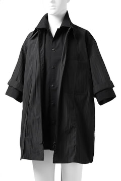 画像をギャラリービューアに読み込む, Y's.... WRINKLE TEXTURE LAYERED H/S SHIRT (BLACK)