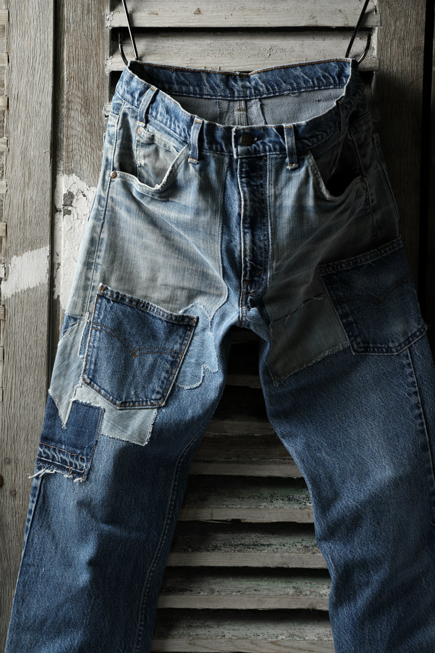 画像をギャラリービューアに読み込む, CHANGES VINTAGE REMAKE DENIM STRAIGHT PANTS / RARE DENIM (INDIGO #A)