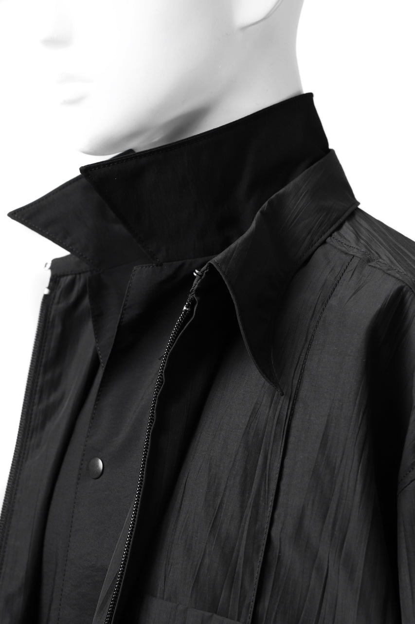 画像をギャラリービューアに読み込む, Y's.... WRINKLE TEXTURE LAYERED H/S SHIRT (BLACK)