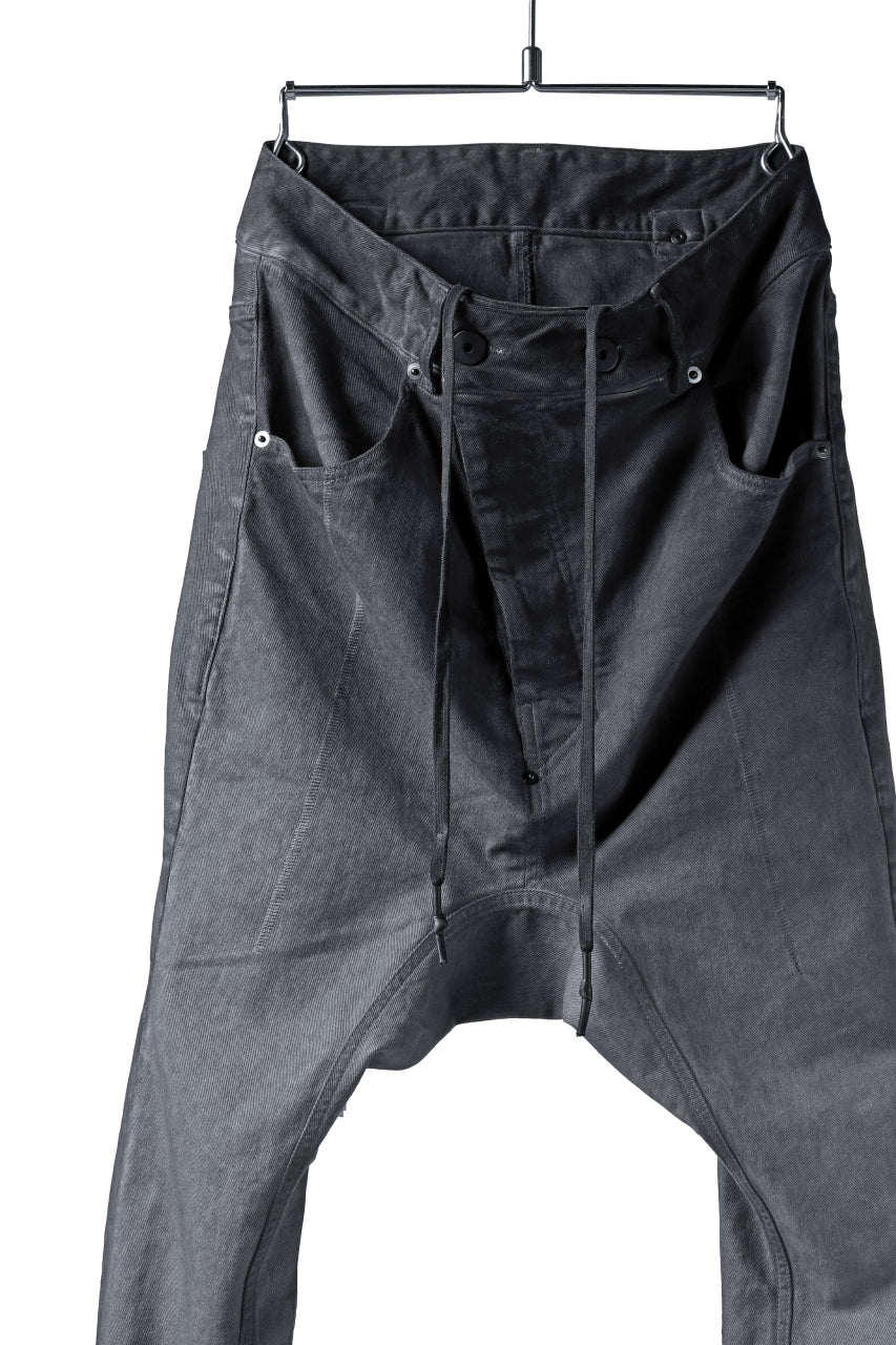 画像をギャラリービューアに読み込む, 11 BY BORIS BIDJAN SABERI LOW-DROPPED CROTCH BAGGY PANT "P4C-F-1481" (STRETCH DENIM / DIRTY GREY)