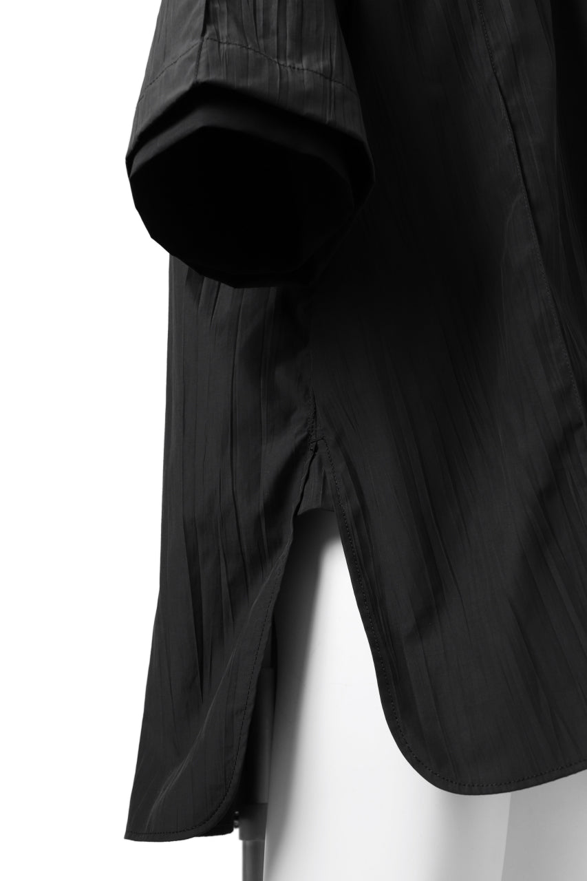 画像をギャラリービューアに読み込む, Y's.... WRINKLE TEXTURE LAYERED H/S SHIRT (BLACK)