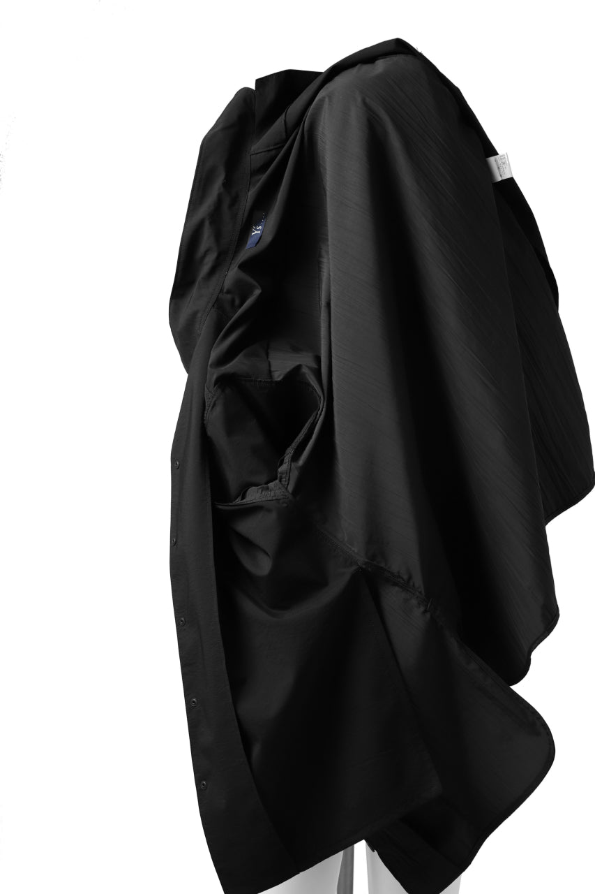 画像をギャラリービューアに読み込む, Y's.... WRINKLE TEXTURE LAYERED H/S SHIRT (BLACK)