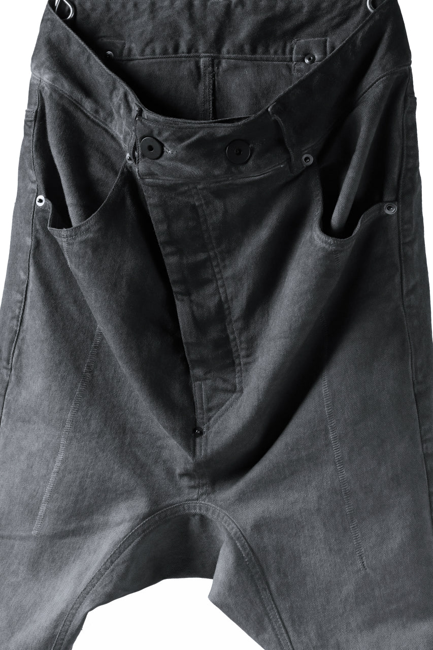 画像をギャラリービューアに読み込む, 11 BY BORIS BIDJAN SABERI LOW-DROPPED CROTCH BAGGY PANT "P4C-F-1481" (STRETCH DENIM / DIRTY GREY)