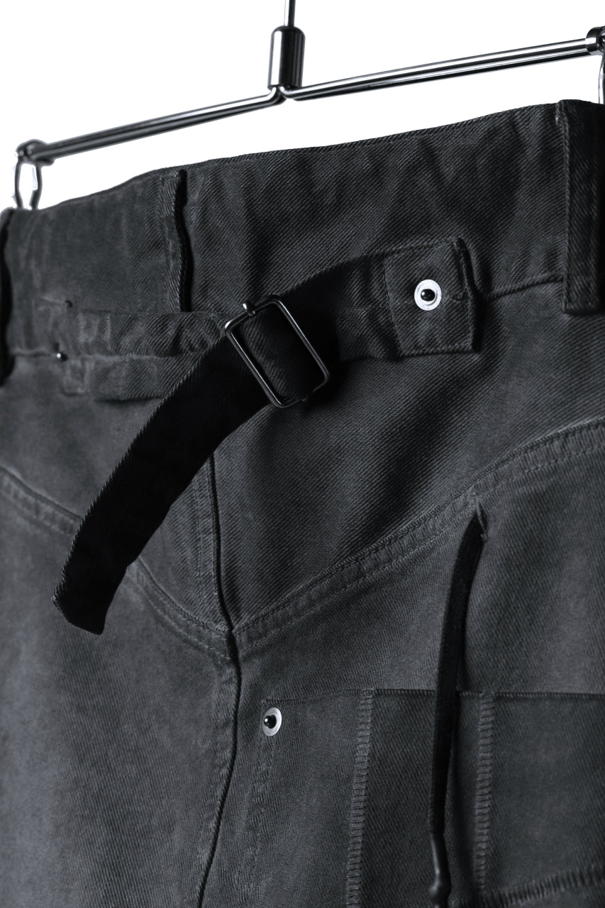 画像をギャラリービューアに読み込む, 11 BY BORIS BIDJAN SABERI LOW-DROPPED CROTCH BAGGY PANT "P4C-F-1481" (STRETCH DENIM / DIRTY GREY)