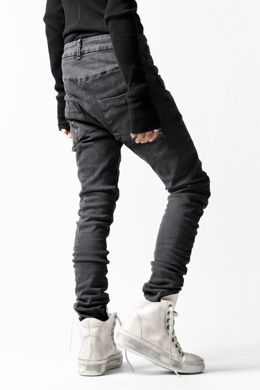 画像をギャラリービューアに読み込む, thomkrom OVER LOCKED SKINNY TROUSERS /  FADE STRETCH DENIM (LIGHT GREY)