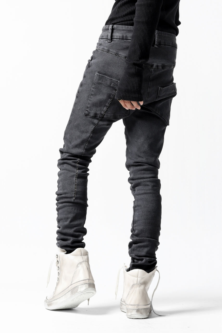 画像をギャラリービューアに読み込む, thomkrom OVER LOCKED SKINNY TROUSERS /  FADE STRETCH DENIM (LIGHT GREY)