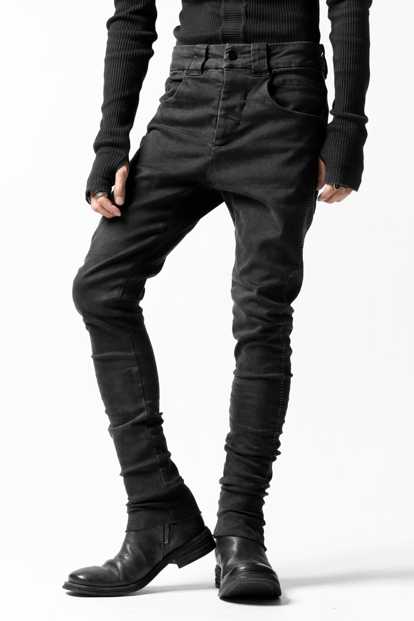 画像をギャラリービューアに読み込む, thomkrom OVER LOCKED SKINNY TROUSERS /  HYPER STRETCH DENIM (BLACK)