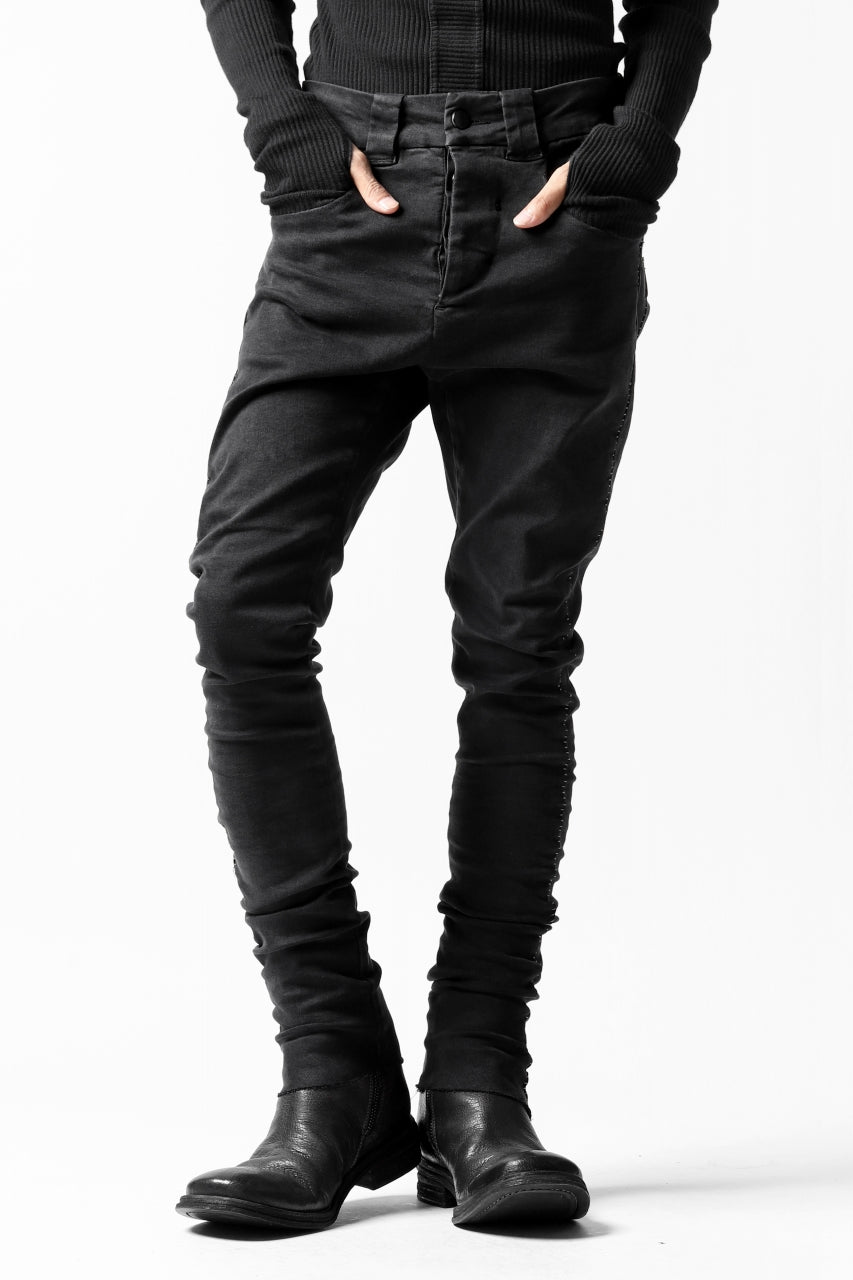 画像をギャラリービューアに読み込む, thomkrom OVER LOCKED SKINNY TROUSERS /  HYPER STRETCH DENIM (BLACK)