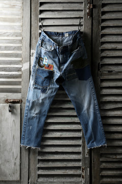 画像をギャラリービューアに読み込む, CHANGES VINTAGE REMAKE PATCHWORK DENIM TAPERED PANTS / VINTAGE DENIM (INDIGO #A)
